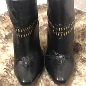 LAMB 'Jaycee' Black Leather Ankle Boots
